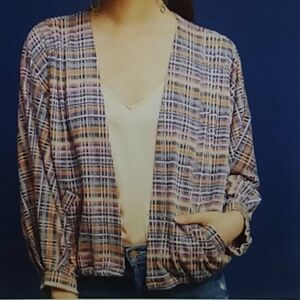 Anthro akemi + kin oversized plaid dolman jacket